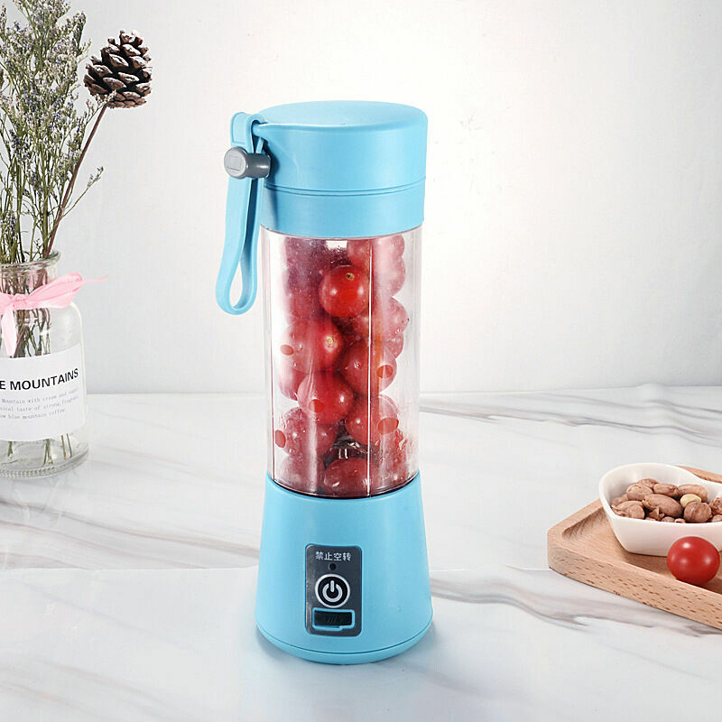 DEWDAT Portable Small Juicer, Household Mini Juicer, 6 Cups Stainless Steel Juicer, Smoothie Blender for Fruit and Vegetable Smoothies(Blue)