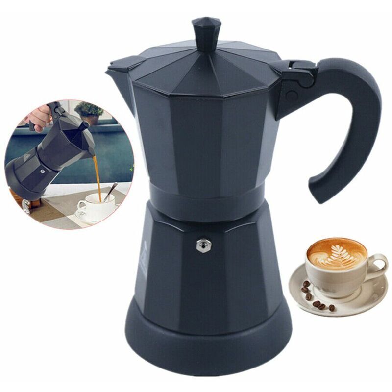 MUMU 300 ml aluminum 6 cups electric coffee machine espresso maker mocha espresso pot black