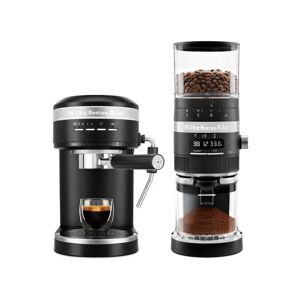 KitchenAid Artisan Semi-Auto Espresso Machine Cast Iron & Burr Grinder Set Matte Black