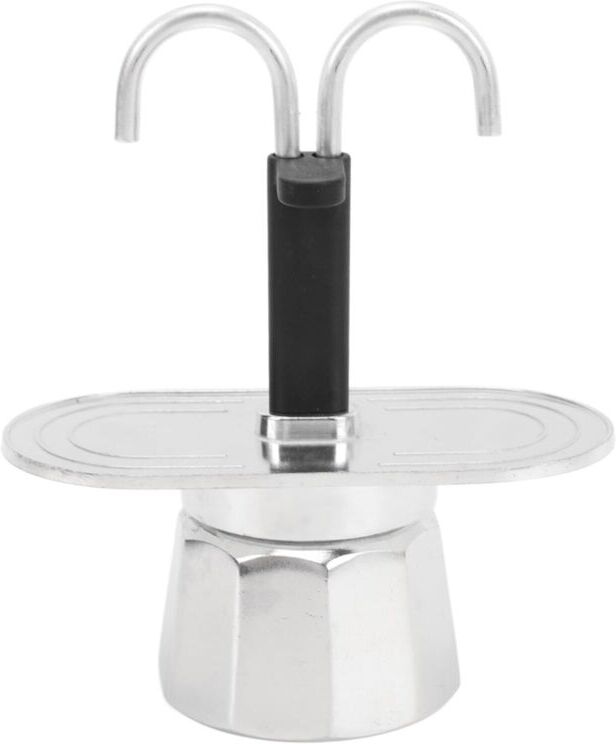 Tlily - 2 Cup Coffee Maker, 100ml Mini Pot Double-Head Aluminum Stovetop Espresso Maker for Home Cafe Office Use