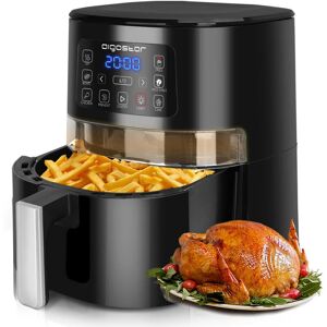 Aigostar - 1600W Air Fryer 4L with Viewing Window, Digital Airfryer with 7 Presets, Timer & Temperature Control for Healthy Oil Free & Low Fat