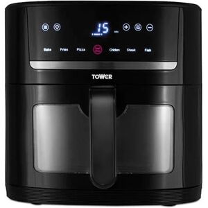 Tower - Vortx 6 Litre Digital Space Saver Window Air Fryer Black