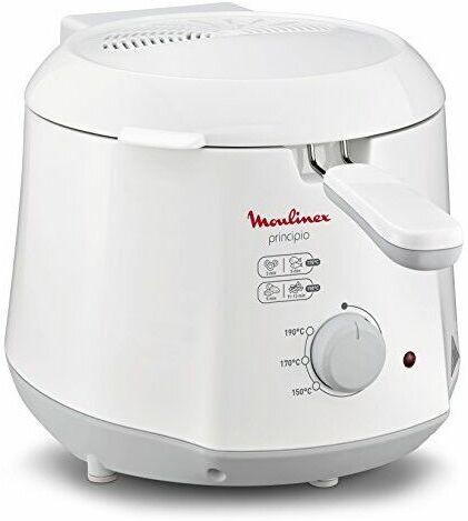 Principio Single Stand-alone 1000 w Deep fryer White, Grey - Moulinex