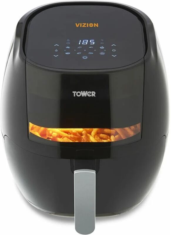 Tower - T17072 Vortx Vizion Digital Air Fryer with Rapid Air Circulation, 7L, 1800W, Black