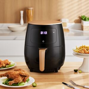 LIVINGANDHOME 4L Electric Air Fryer With Non-Stick Basket LCD Digital Screen, Black