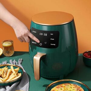 Livingandhome - 4L Electric Air Fryer With Non-Stick Basket lcd Digital Screen, Green