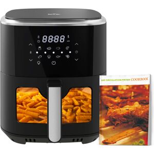 Homcom - 6.5L Air Fryer w/ Digital Display Rapid Air Circulation Cookbook - Black