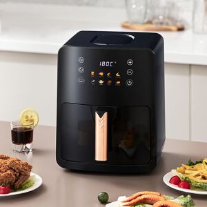 Livingandhome - 5L Black Digital Air Fryer with Visual Window