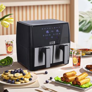 LIVINGANDHOME 8L Touch Screen Dual Basket Air Fryer Healthy Cooking