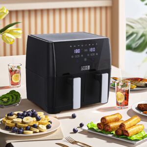 LIVINGANDHOME 8L Touch Screen Dual Basket Air Fryer Healthy Cooking,Black