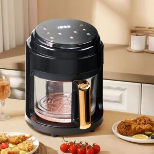 LIVINGANDHOME Small 2.2L Visible Basket Air Fryer, Black