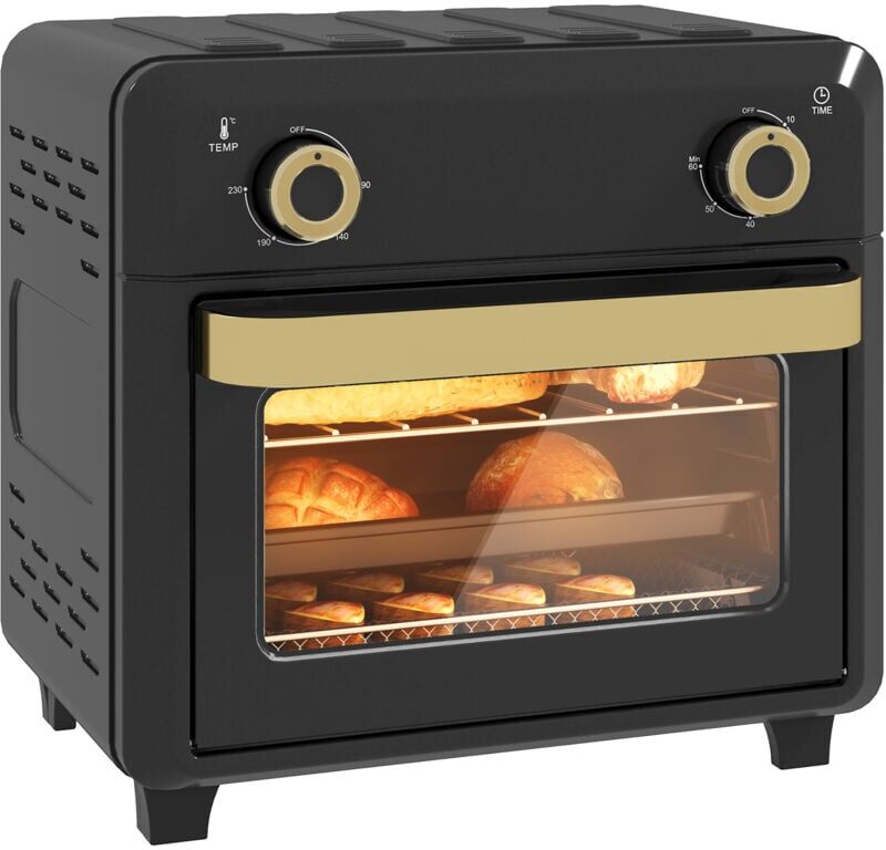 Homcom - 10L Air Fryer Oven, Electric Oven, Grill, Roast, Bake, 1000W, Black