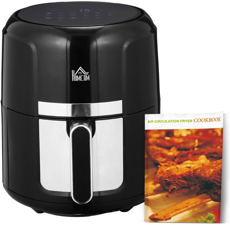 Homcom - Air Fryer 1300W 4L with Rapid Air Circulation Timer and Nonstick Basket