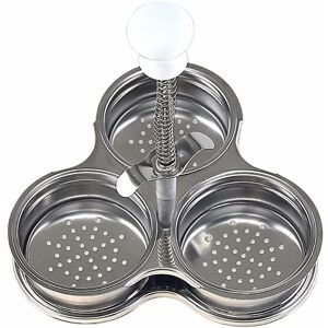GOTRAYS Stainless Steel Three-Grid Poached Egg Cooker, Poached Egg Mold, Non-Stick Stainless Steel Poached Egg Cups with Holes for Kitchen Accessories GOTRAYS Stainless Steel Three-Grid Poached Egg Cooker, Poached Egg Mold, Non-Stick Stainless Steel Poached Egg Cups with Holes for Kitchen Accessories