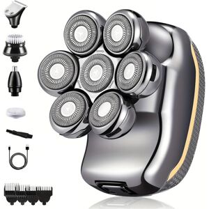 TLILY 6-in-1 Men'S Electric Heads Shaver Rechargeable Cordless Hair Shaving for Bald Man Waterproof Wet Dry Beard Trimmer TLILY 6-in-1 Men'S Electric Heads Shaver Rechargeable Cordless Hair Shaving for Bald Man Waterproof Wet Dry Beard Trimmer