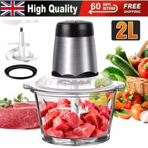 Dayplus - Mini Chopper Meat Grinder Mincer Glass Bowl Mixer Electric Processor Blender 2L Dayplus - Mini Chopper Meat Grinder Mincer Glass Bowl Mixer Electric Processor Blender 2L