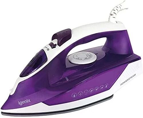 Igenix - PowerSteam Vertical Steam Iron, 250ml Tank Capacity, 2200W, Purple/White - IG3122 - Purple/White