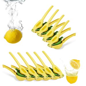 Set of 10 Manual Citrus Press, Durable Fruit Juicer, 2 in 1 for Lemons and Limes, 5.5 x 7.5 x 22 cm, Yellow - Relaxdays