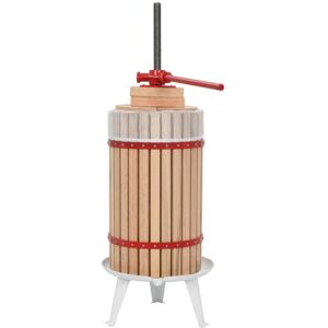 Fruit and Wine Press with Cloth Bag 30 l Oak Wood Vidaxl