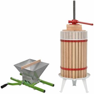 2 Piece Fruit & Wine Press and Crusher Set Vidaxl