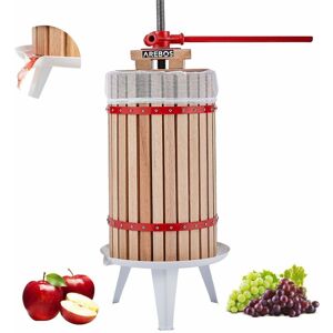 Arebos - Fruit Press 30L Manual Juicer i Berry press incl. press cloth, pressure plate and metal spindle i For all kinds of juice & vegetables - Tan,