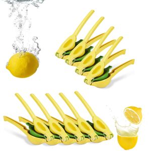 Relaxdays - Set of 10 Manual Citrus Press, Durable Fruit Juicer, 2 in 1 for Lemons and Limes, 5.5 x 7.5 x 22 cm, Yellow