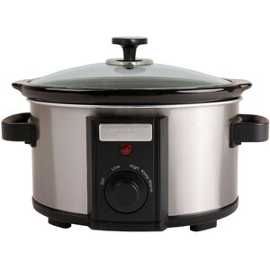 Charles Bentley - 3.5L Slow Cooker Black Removable Ceramic Bowl 180W - Silver