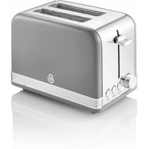 2 Slice Retro Grey Toaster - Swan