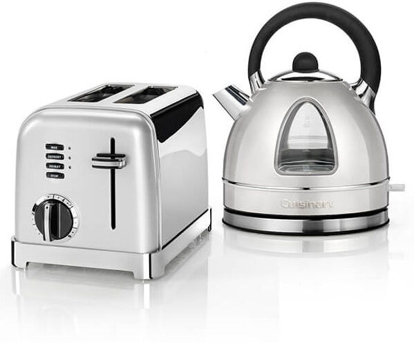 Style Frosted Pearl Traditional Kettle & 2 Slice Toaster Breakfast Set - Cuisinart