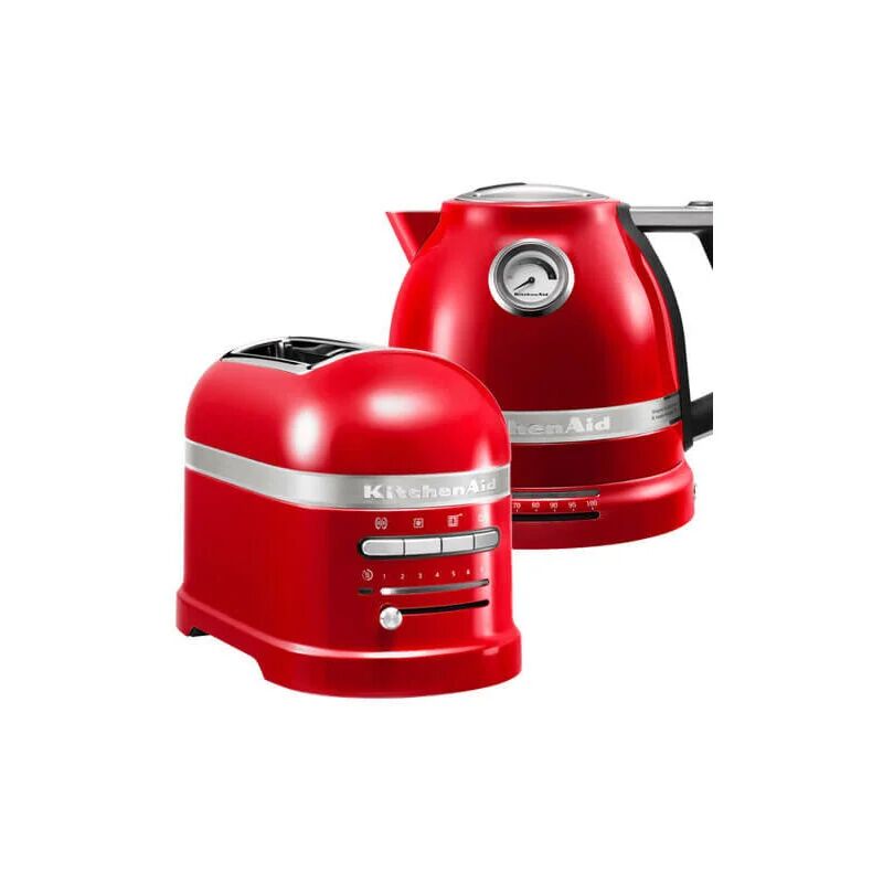 Artisan Empire Red 2 Slot Toaster and Kettle Set - Kitchenaid