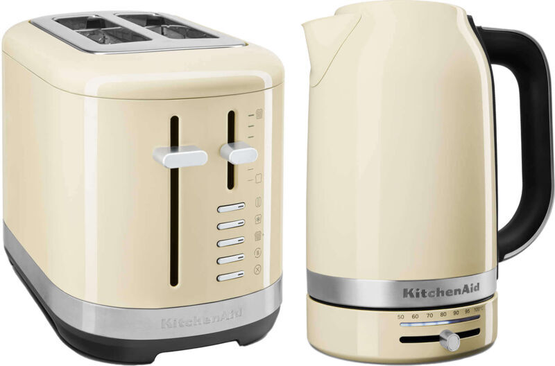 Breakfast Suite Almond Cream 1.7L Kettle and 2 Slice Toaster Set - Kitchenaid