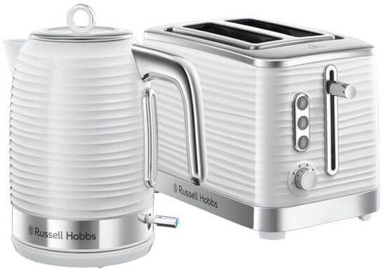 Inspire Kettle & 2 Slice Toaster Set White - Russell Hobbs