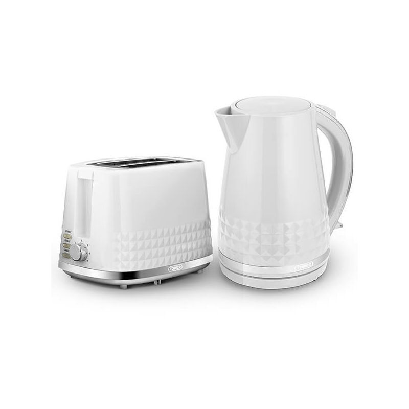Tower - Solitaire Kettle and 2 Slice Toaster Set White