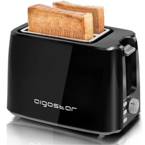 Aigostar - 2-Slice Toaster, 750W, 7 Variable Browning Settings, Defrost, Reheat and Cancel Functions, Auto Shut-Off, Black, bpa Free - Warrior 30KHK.