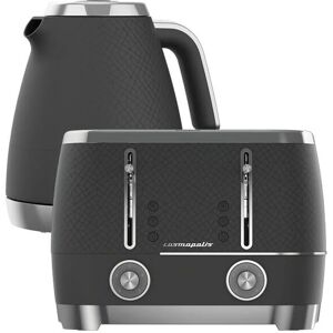 Grey & Chrome Cosmopolis Dome Kettle & 4 Slice Toaster Set - Beko