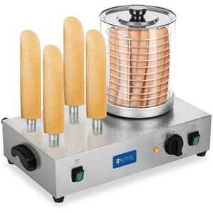 ROYAL CATERING Commercial Hotdog Maker Bun Roaster Four Toaster Rods Skewer Spikes 1100 w 230 v