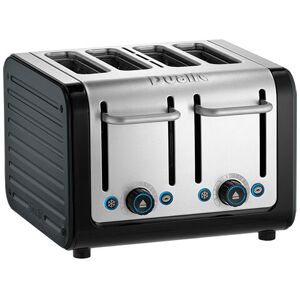 Dualit Architect 4 Slot Black Body With Metallic Charcoal Panel Toaster