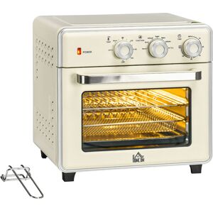 7-in-1 Toaster Oven 4-Slice w/ 60-min Timer Adjustable Thermostat 1400W - Cream - Homcom