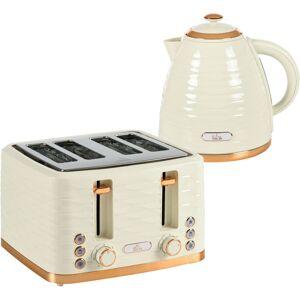 Kettle and Toaster Sets 1.7L Kettle & 4 Slice Toaster w/ Browning Control Beige - Beige - Homcom