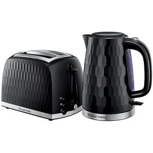 Honeycomb Black Kettle & 2 Slice Toaster Set - Russell Hobbs