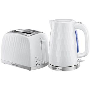 Honeycomb White Kettle & 2 Slice Toaster Set - Russell Hobbs