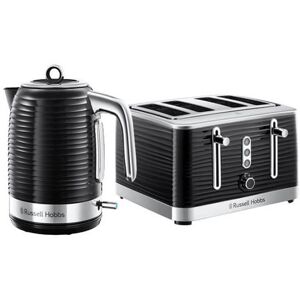 Inspire Kettle & 4 Slice Toaster Set Black - Russell Hobbs