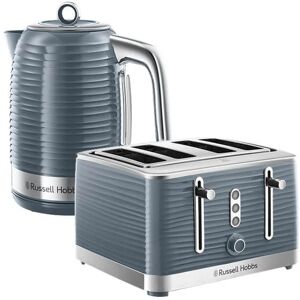 Inspire Kettle & 4 Slice Toaster Set Grey - Russell Hobbs