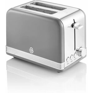 2 Slice Retro Grey Toaster - Swan