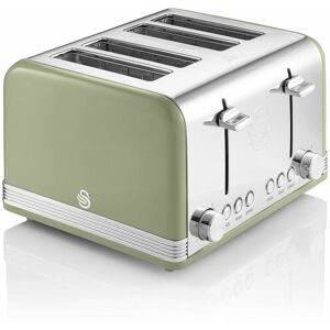 4 Slice Retro Green Toaster - Swan