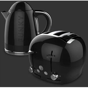 The Funky Appliance Company 1.7 Litre Kettle and 4 Slice Toaster Set Black