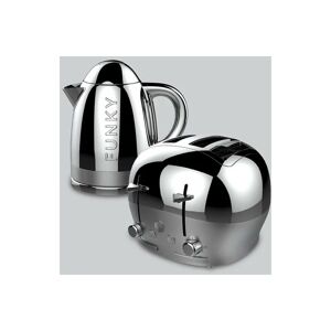 The Funky Appliance Company 1.7 Litre Kettle and 4 Slice Toaster Set Chrome