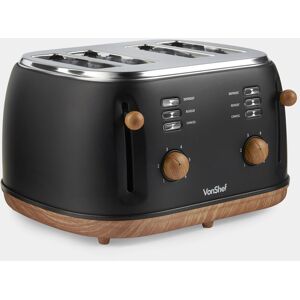 Vonshef - 4 Slice Toaster - Nordic Matte Design, 6 Browning Settings, Wide Slots, Defrost, Reheat and Cancel Functions, Removable Crumb Tray, High