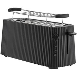 Plisse 2 Long Compartment Toaster Black - Alessi Plisse 2 Long Compartment Toaster Black - Alessi