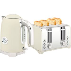HOMCOM 3000W 1.7L Kettle with Retro Thermometer, 4 Slice Toaster Set, Grey HOMCOM 3000W 1.7L Kettle with Retro Thermometer, 4 Slice Toaster Set, Grey
